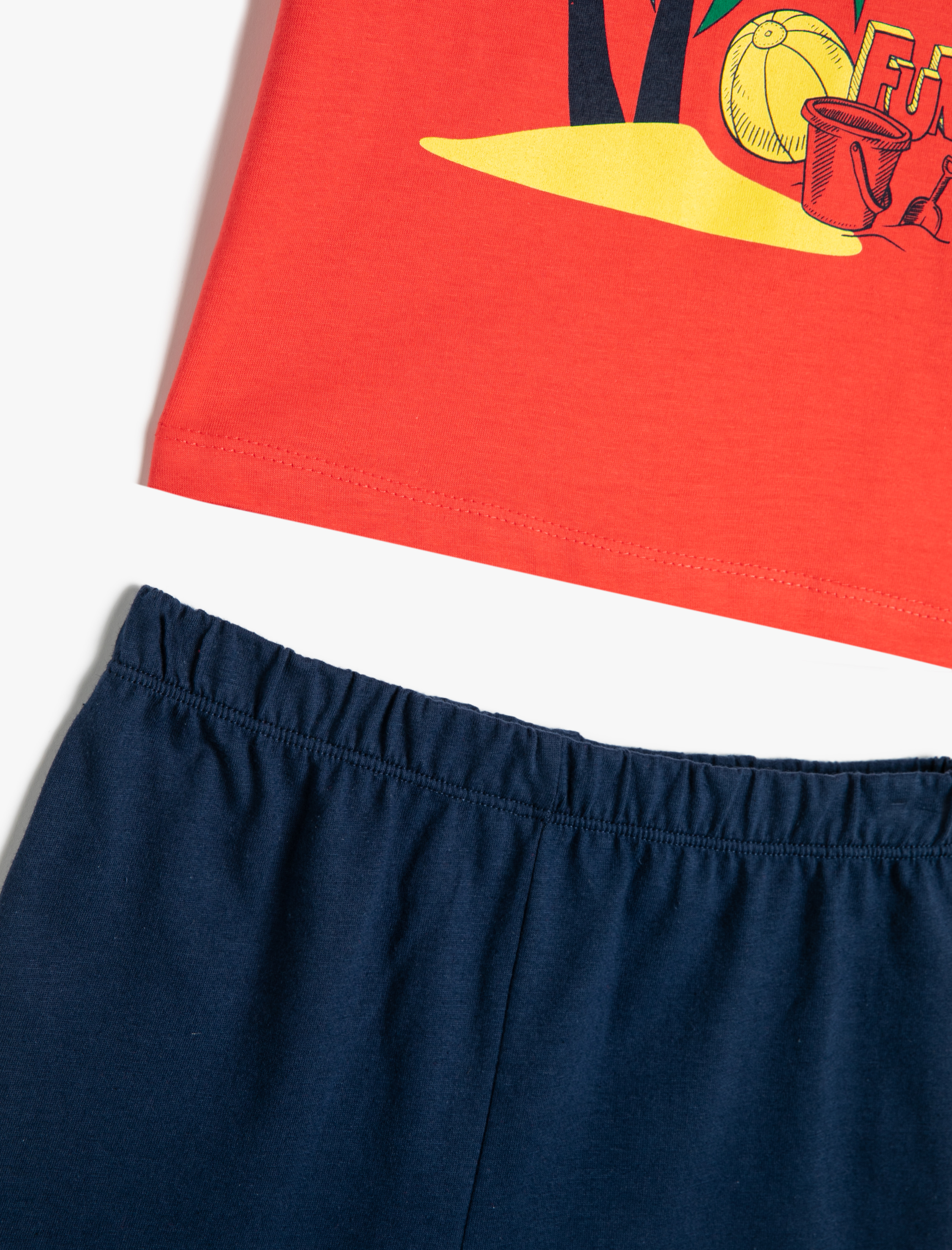  Erkek Bebek Takım 2'li Şort Tişört Baskılı Pamuklu