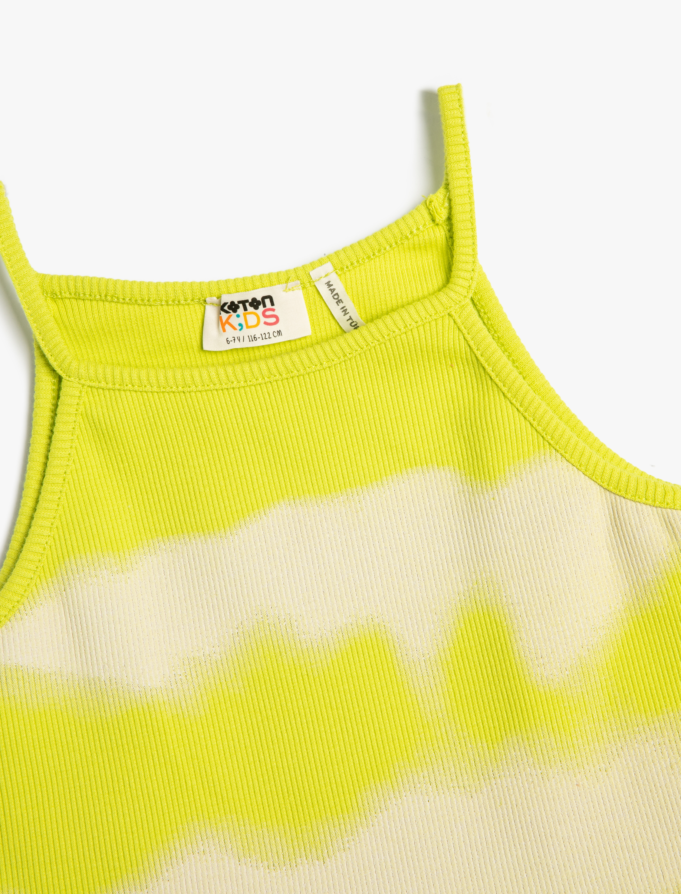  Kız Çocuk Yarım Atlet Halter Yaka Askılı Batik Desenli Pamuklu