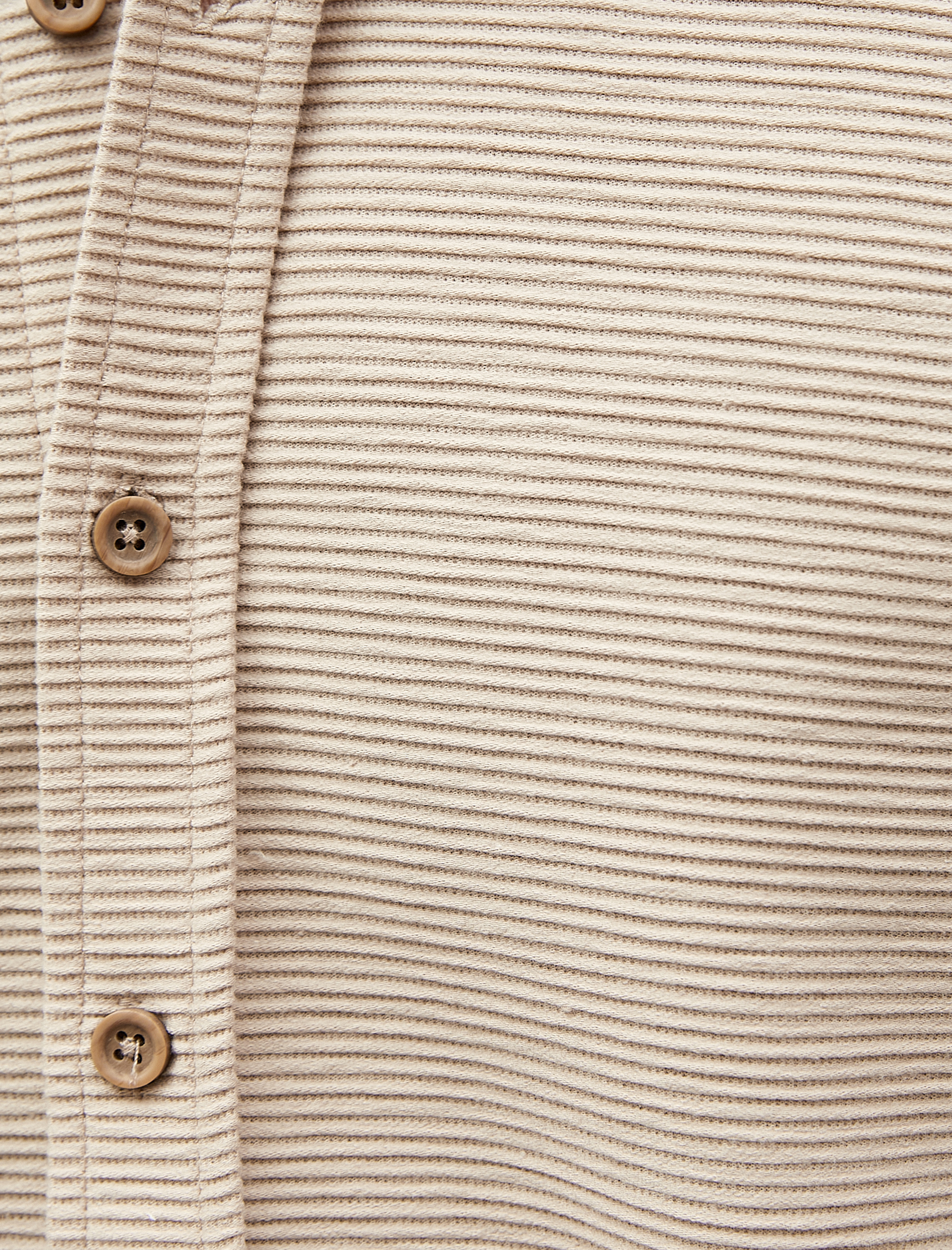   Basic Kısa Kollu Gömlek Dokulu Klasik Yaka Düğmeli