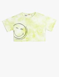 Oversize SmileyWorld® Tişört Lisanslı Batik Desenli