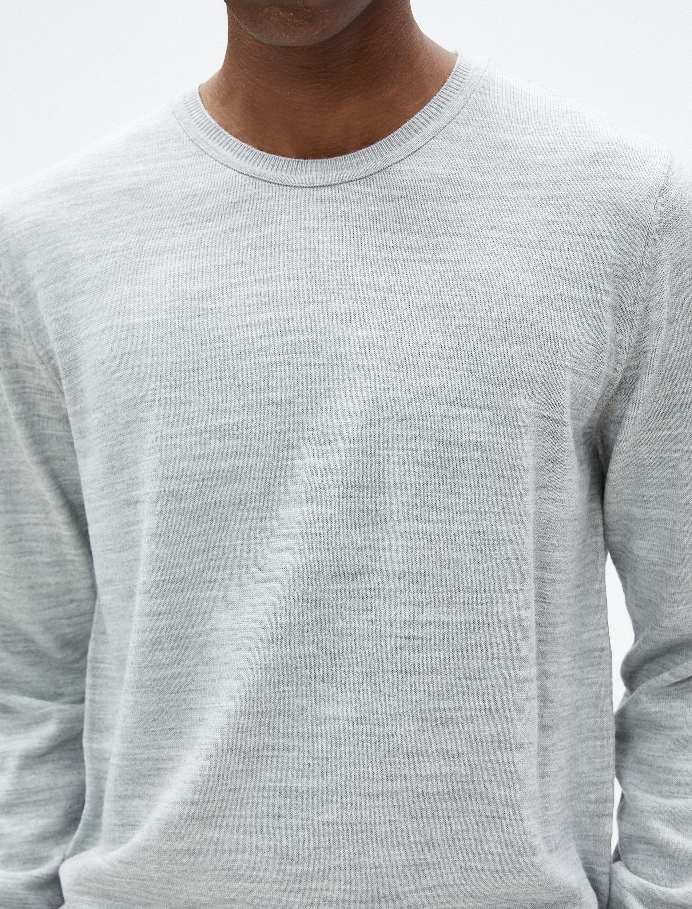   Basic Triko Kazak Bisiklet Yaka Dar Kesim Uzun Kollu