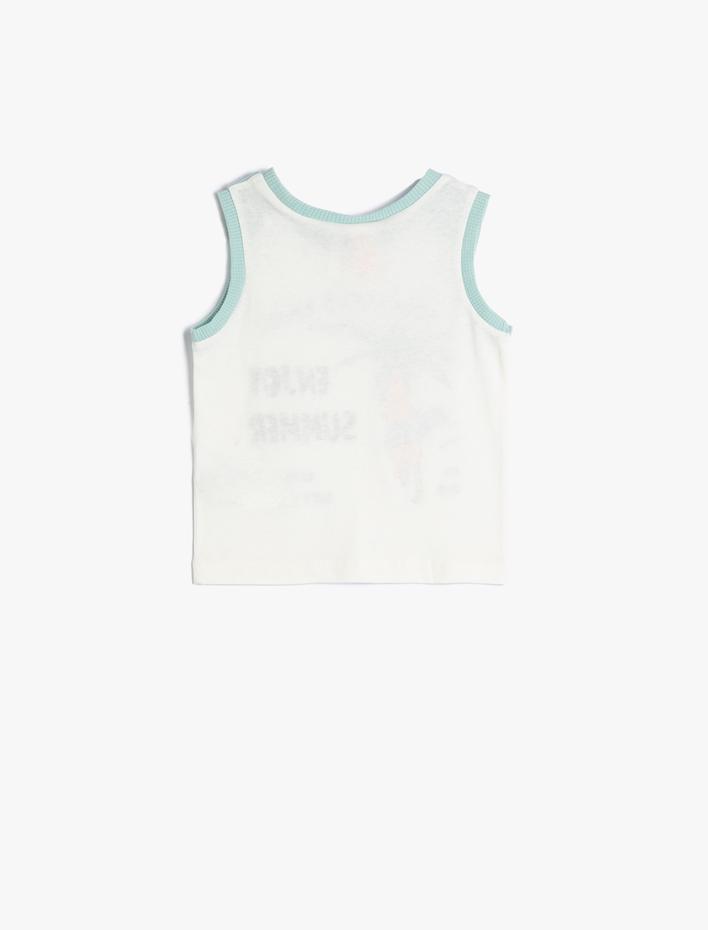 Erkek Bebek Atlet Pamuklu Baskılı Yuvarlak Yaka