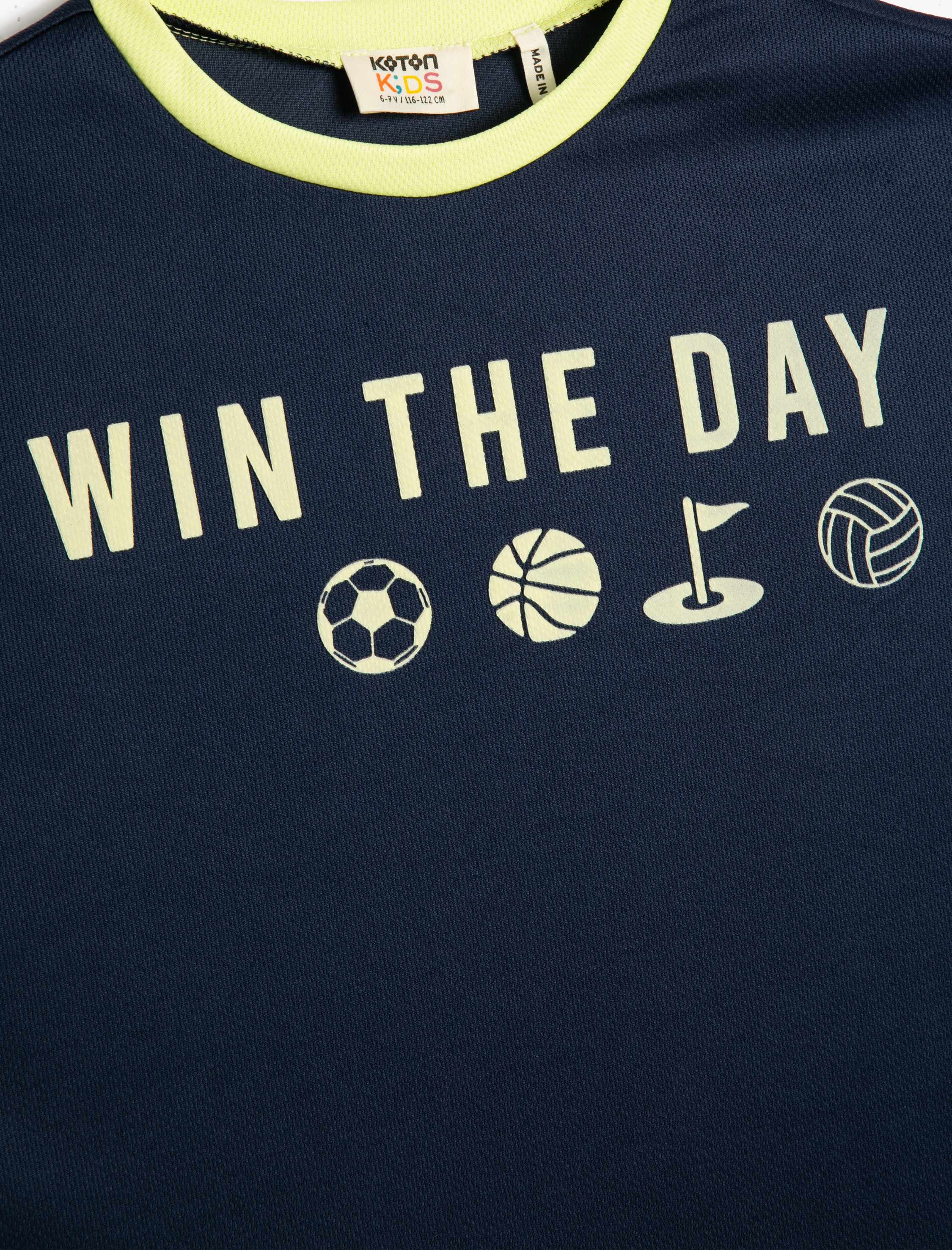  Erkek Çocuk Tişört Baskılı Kısa Kollu Bisiklet Yaka