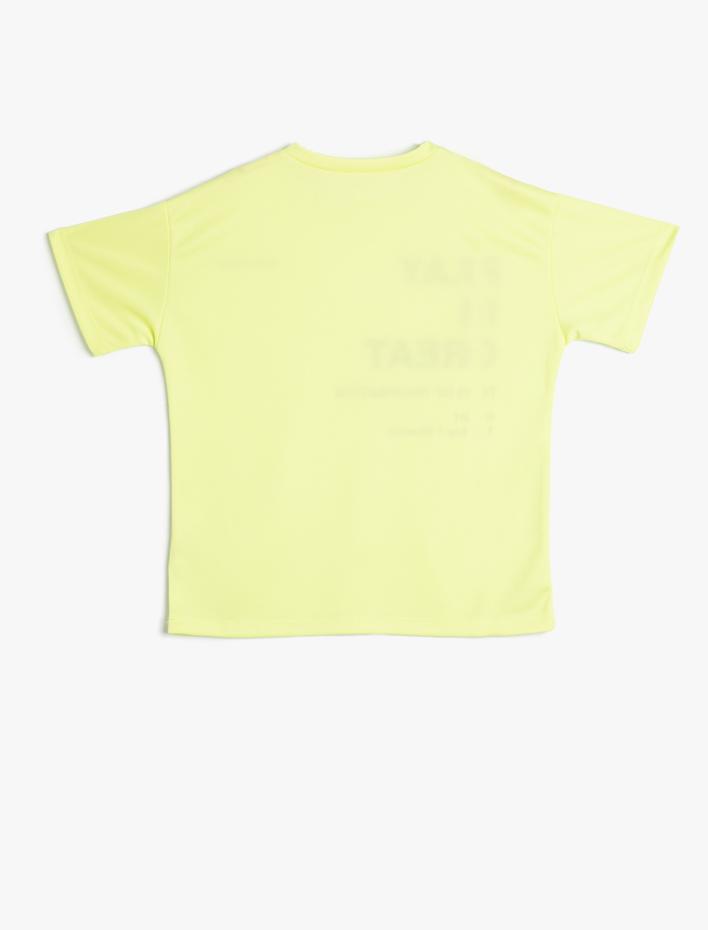 Erkek Çocuk Tişört Baskılı Kısa Kollu Bisiklet Yaka Pamuklu