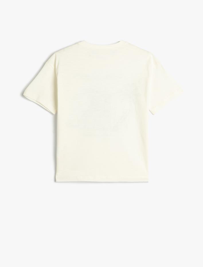 Erkek Çocuk Tişört Baskılı Kısa Kollu Bisiklet Yaka Pamuklu