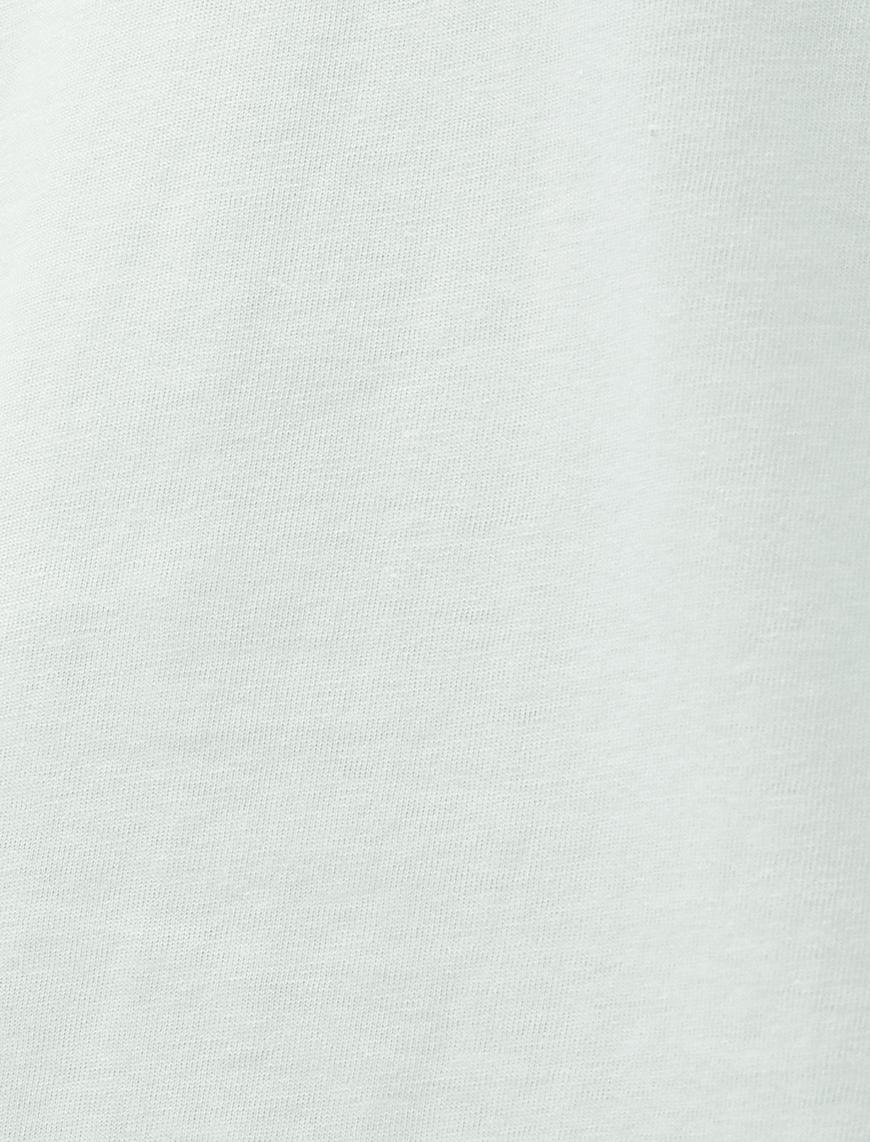   Tişört Pamuklu Baskılı Kısa Kollu Bisiklet Yaka