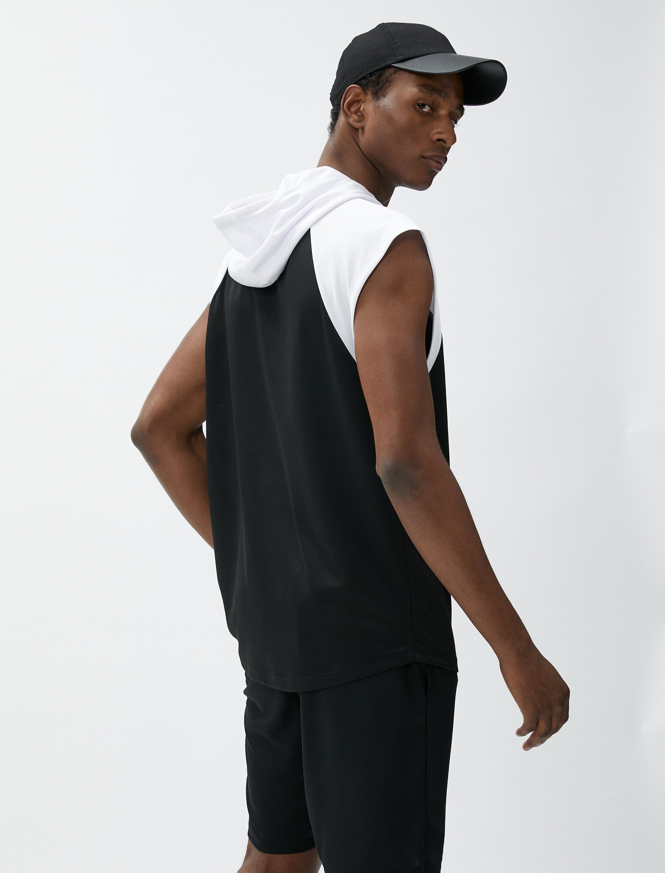   Spor Tişört Kapşonlu Kolsuz Basketbol Baskılı