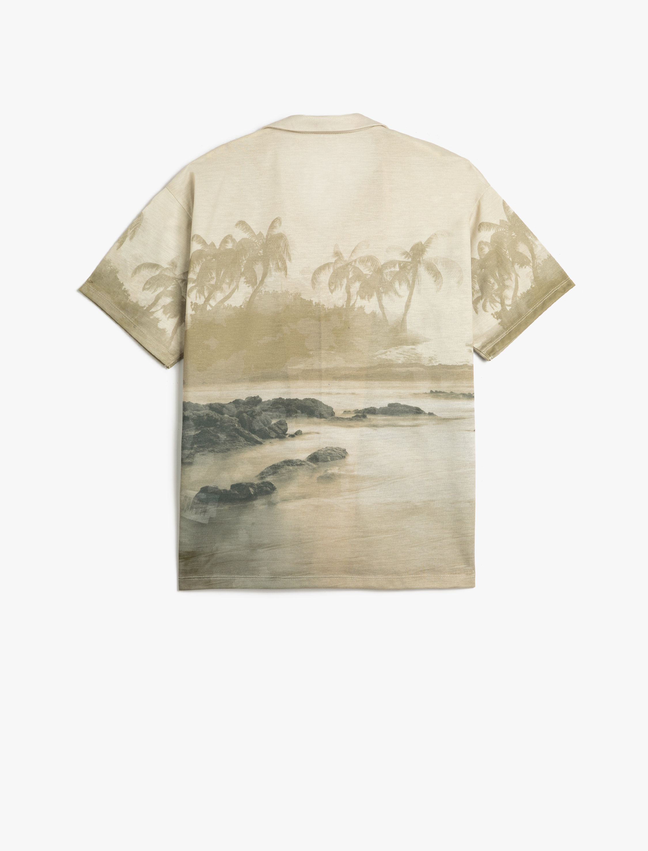  Erkek Çocuk Oversize Gömlek Kısa Kollu Manzara Baskılı