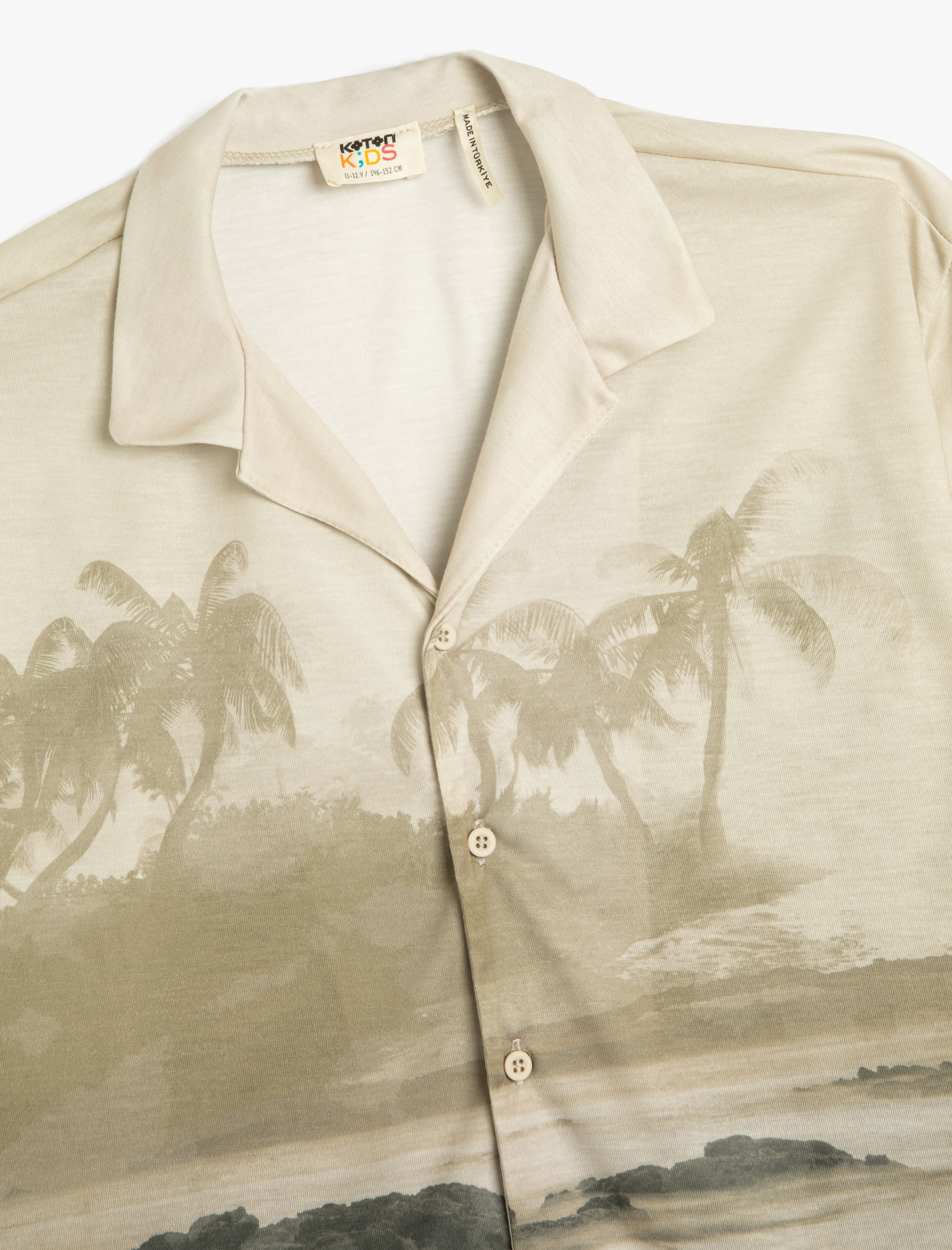  Erkek Çocuk Oversize Gömlek Kısa Kollu Manzara Baskılı