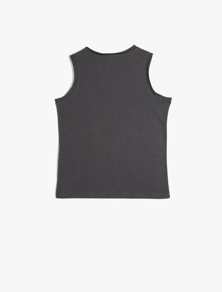 Erkek Çocuk Atlet Baskılı Kolsuz Bisiklet Yaka Pamuklu