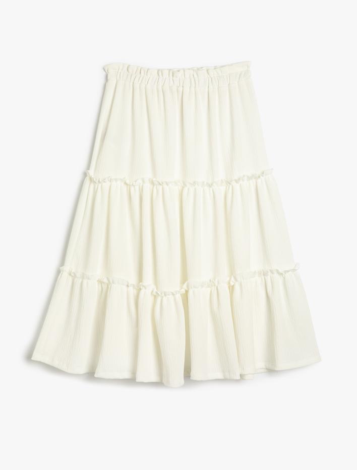 Kız Çocuk Maksi Etek Katlı Beli Lastikli