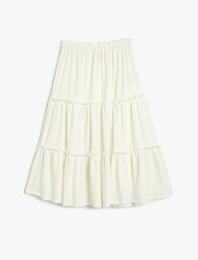 Maksi Etek Katlı Beli Lastikli