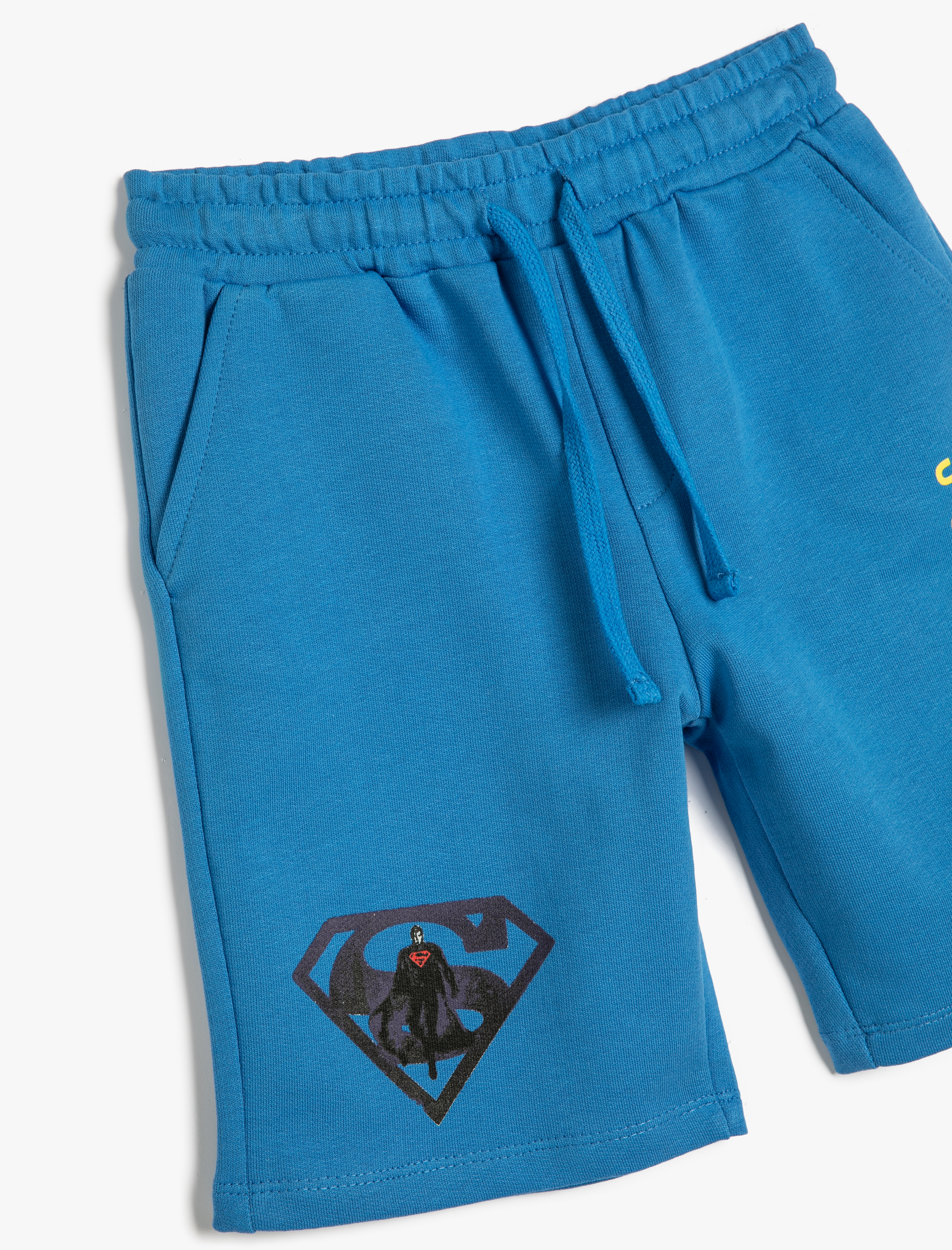  Erkek Çocuk Superman Şort Beli Bağlamalı Cepli Lisanslı Pamuklu