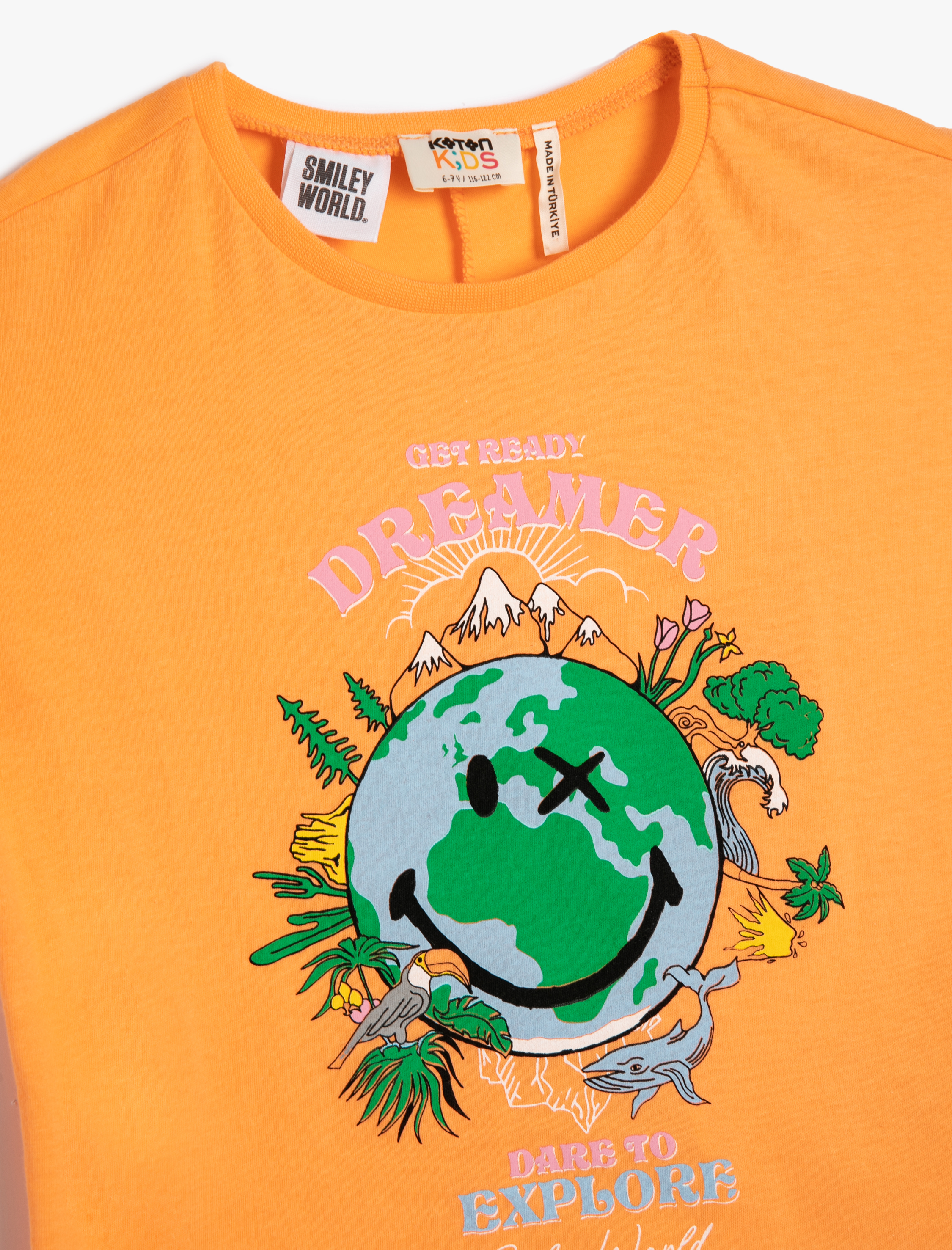  Kız Çocuk SmileyWorld® Lisanslı Tişört Pencere Detaylı Pamuklu