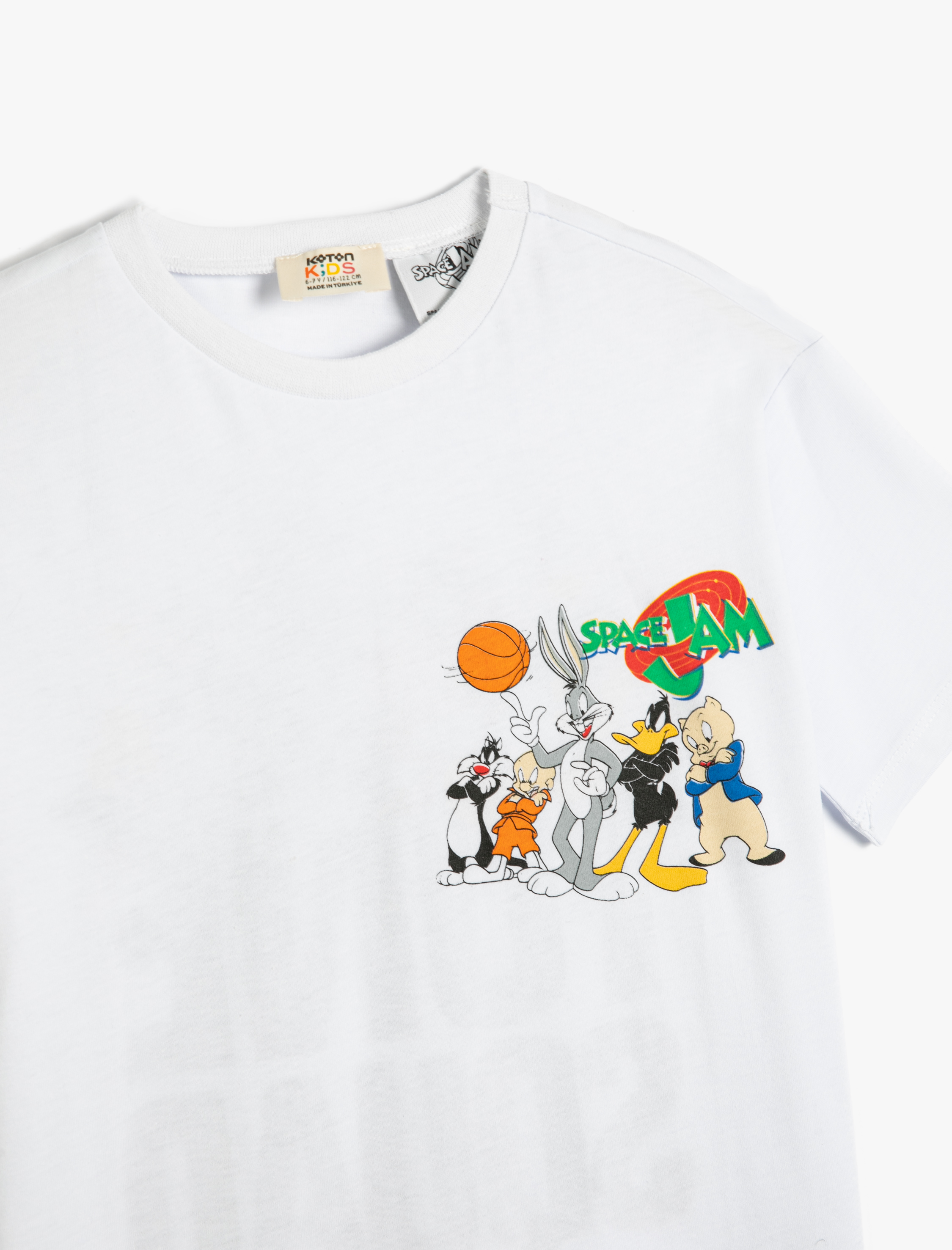  Erkek Çocuk Space Jam  Tişört Lisanslı Arkası Baskılı Kısa Kollu Pamuklu