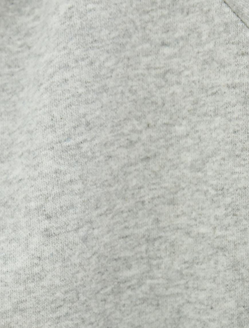   Şardonlu Kapüşonlu Fermuarlı Sweatshirt Cep Detaylı Ribanalı