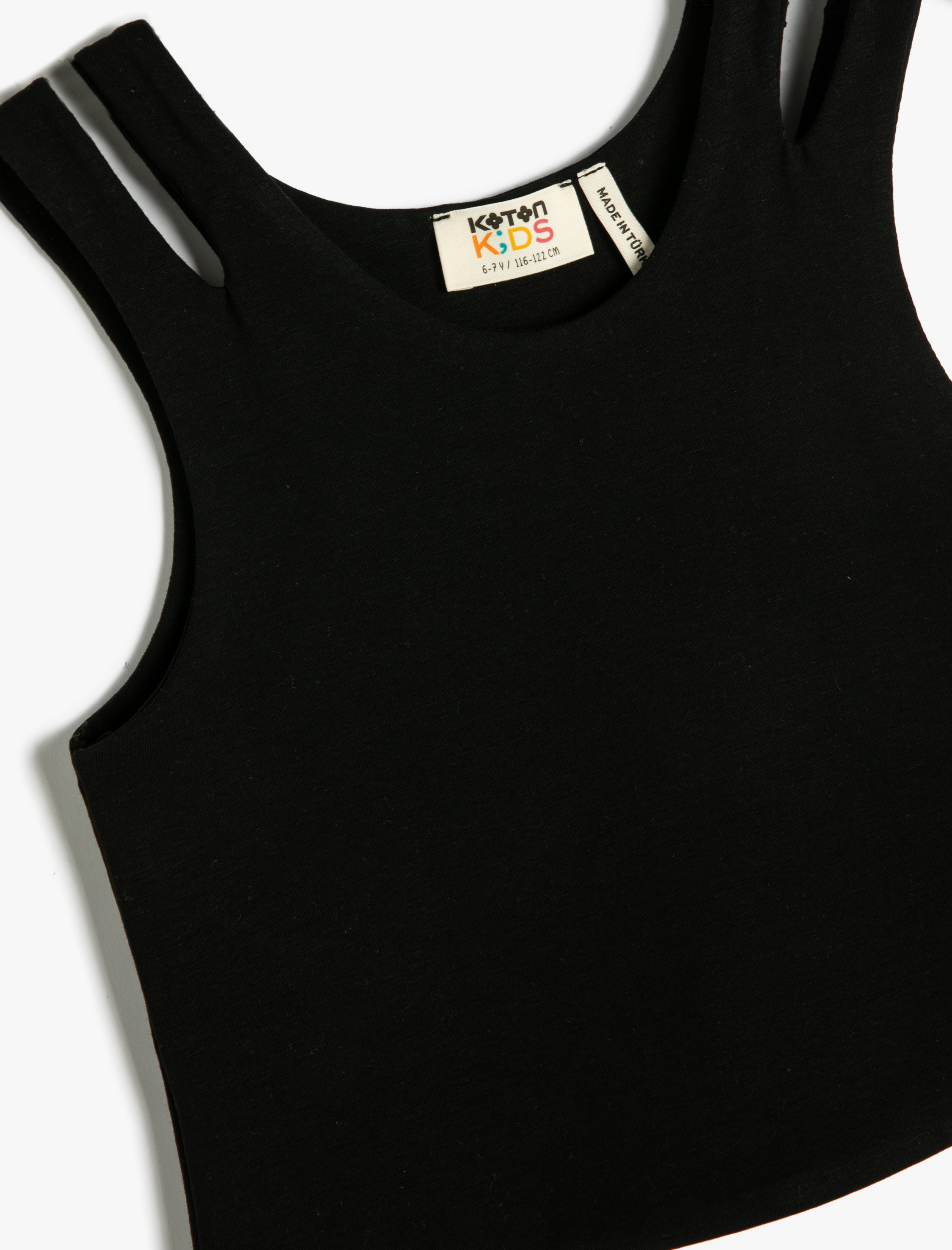  Kız Çocuk Atlet Crop Askılı Pencere Detaylı Bisiklet Yaka