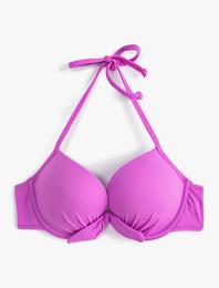 Push Up Bikini Üstü Dolgulu Balenli Boyundan Bağlamalı