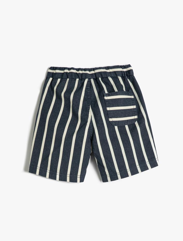 Erkek Çocuk Şort Beli Bağlamalı Cepli Pamuklu