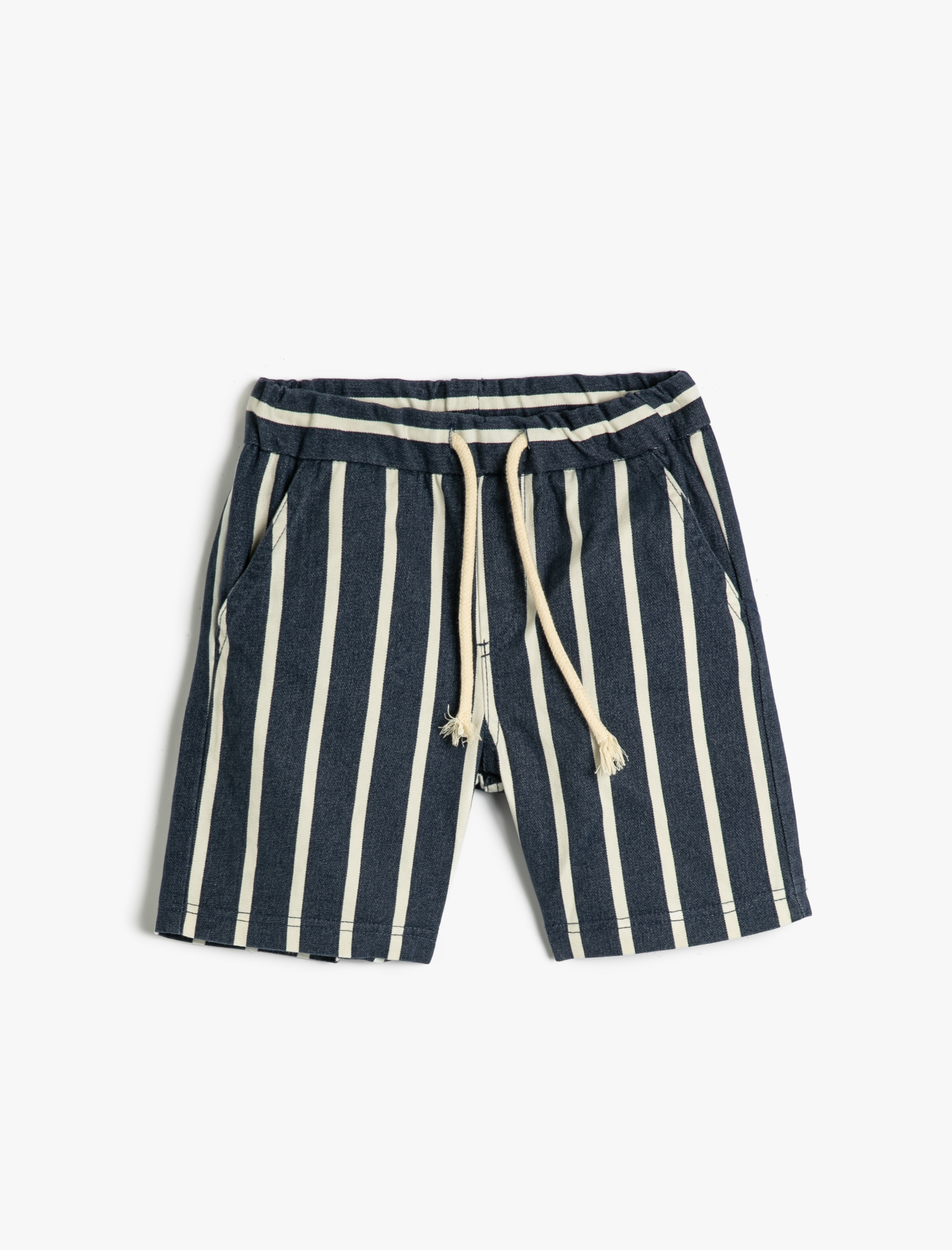  Erkek Çocuk Şort Beli Bağlamalı Cepli Pamuklu