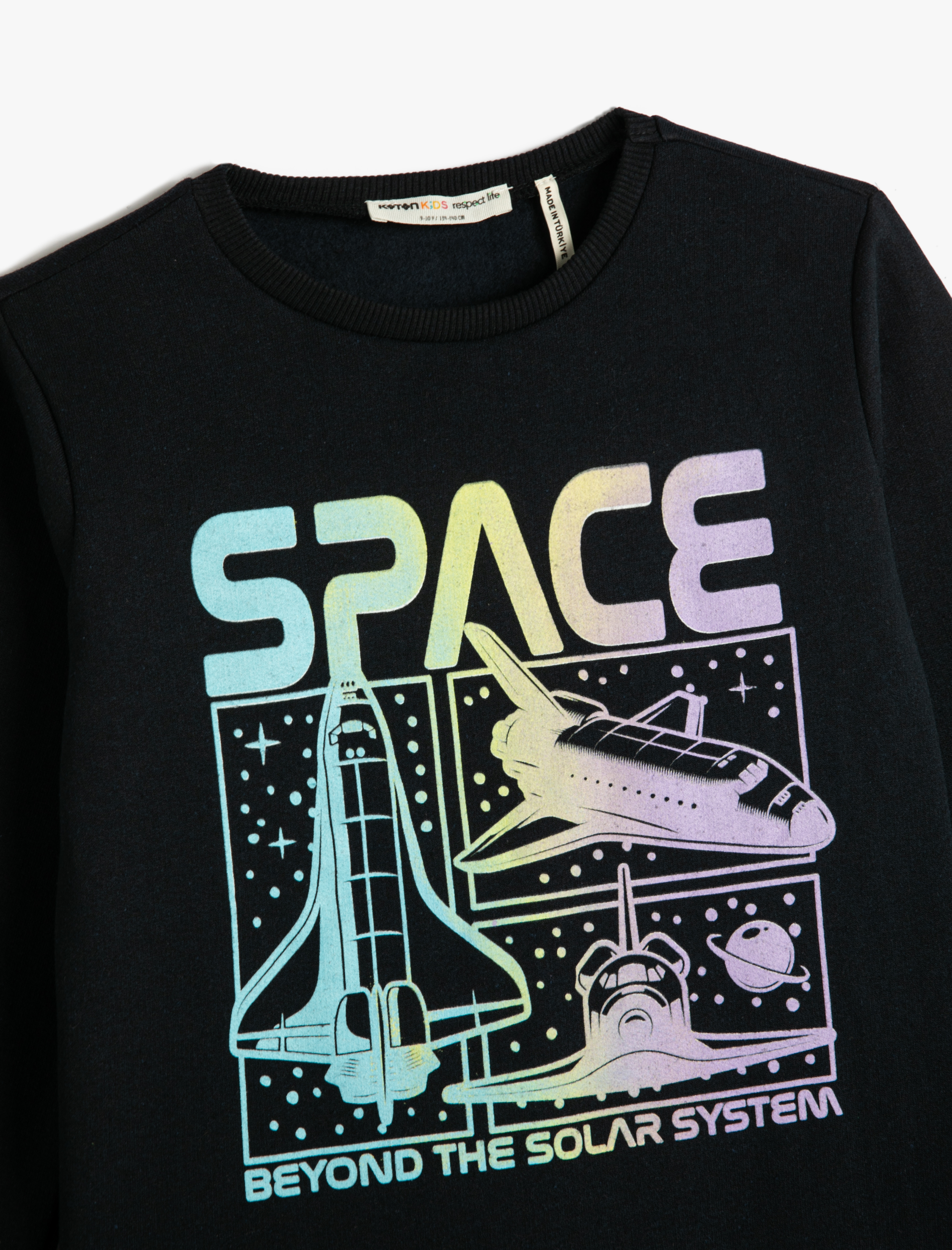  Erkek Çocuk Sweatshirt Uzun Kollu Bisiklet Yaka Baskılı