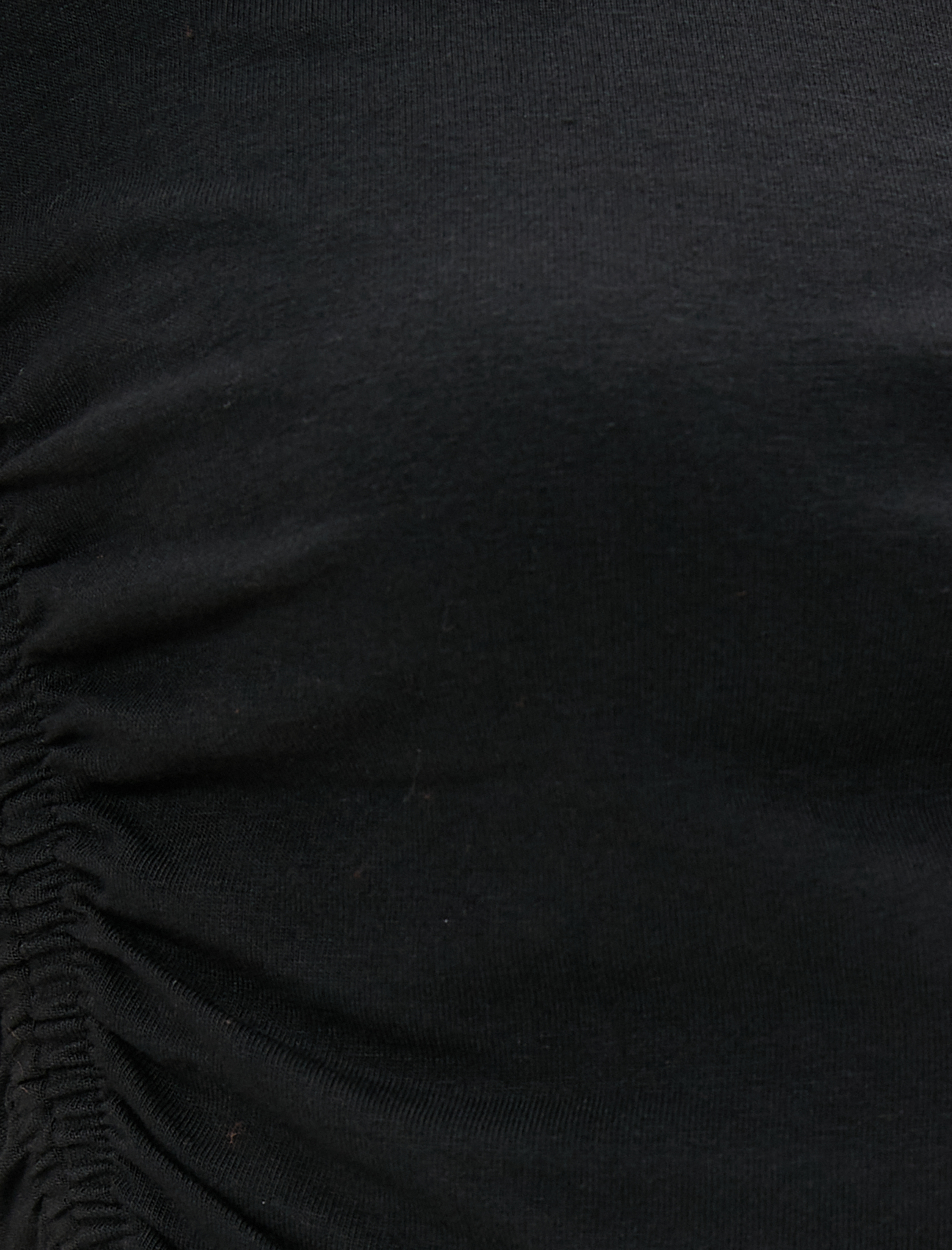   Crop Tişört Yanları Büzgülü Kısa Kollu