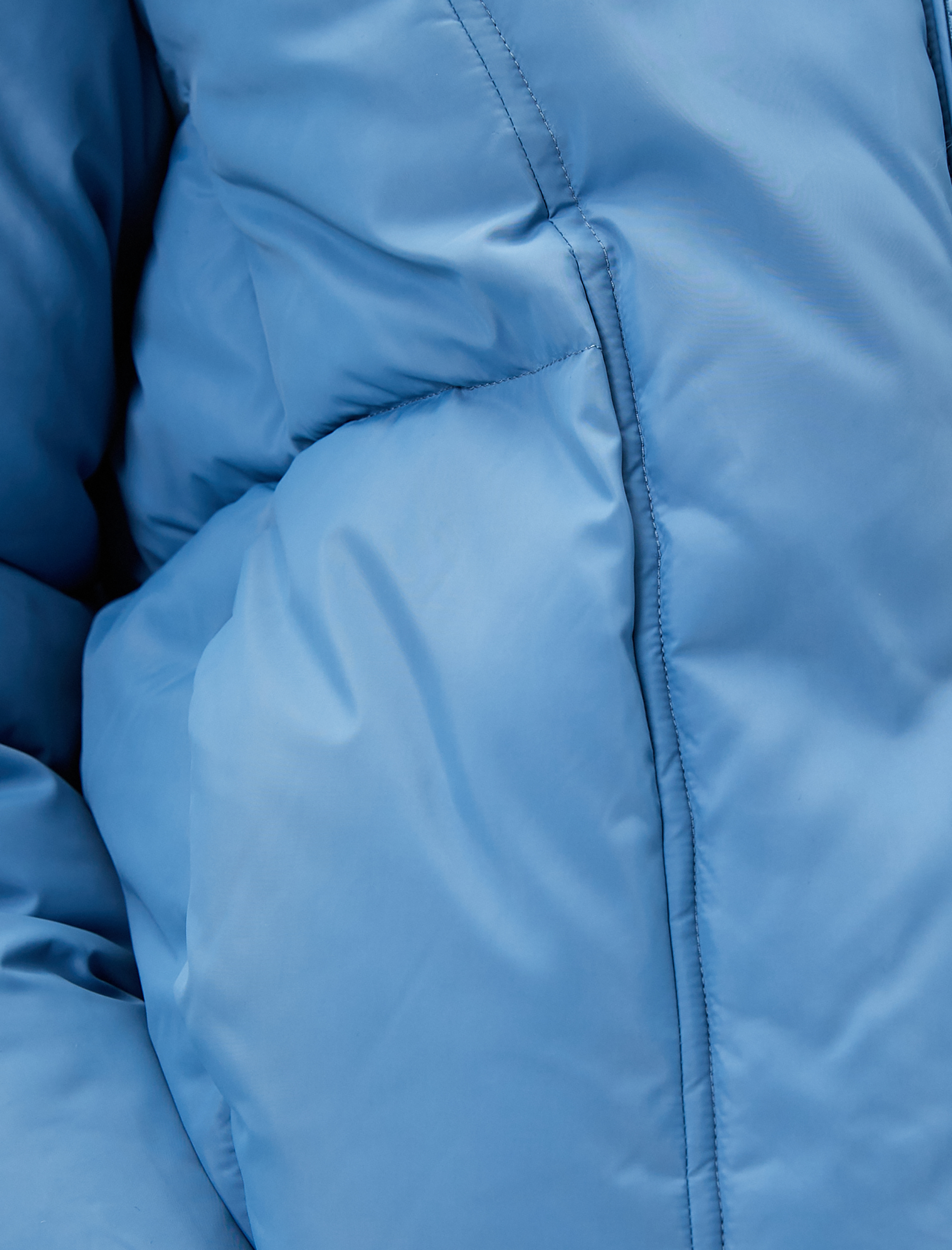 Kısa Şişme Mont Dik Yaka Fermuarlı Ribanalı Cepli