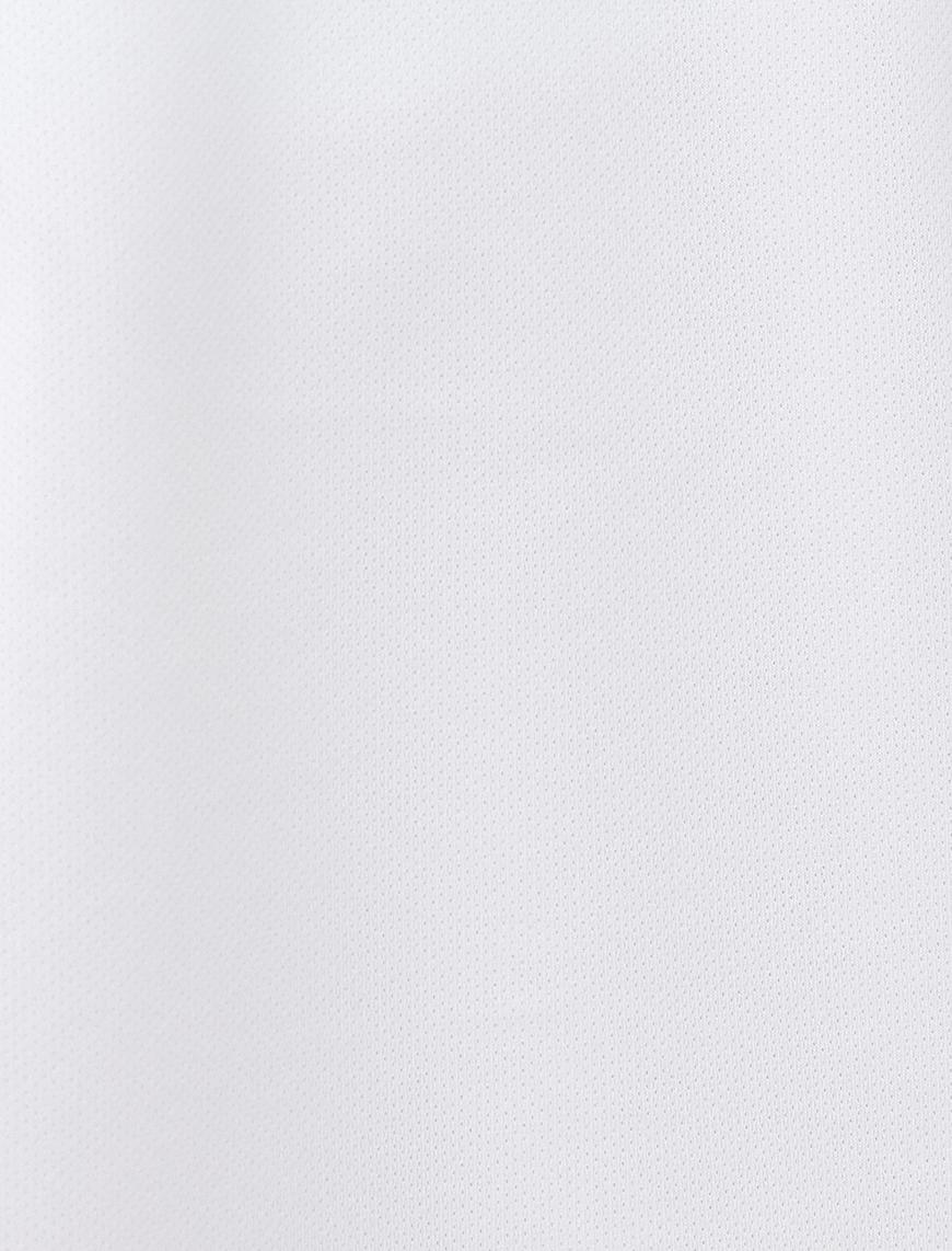   Oversize Spor Tişört Kolej Baskılı Yarım Kollu