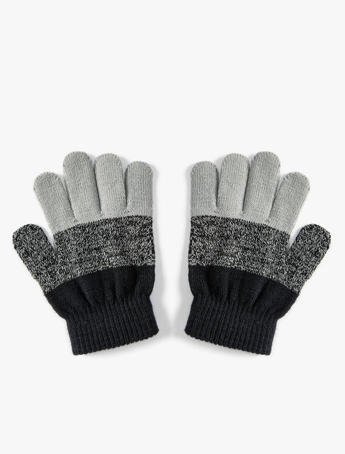 Erkek Çocuk Eldiven Triko Renk Bloklu