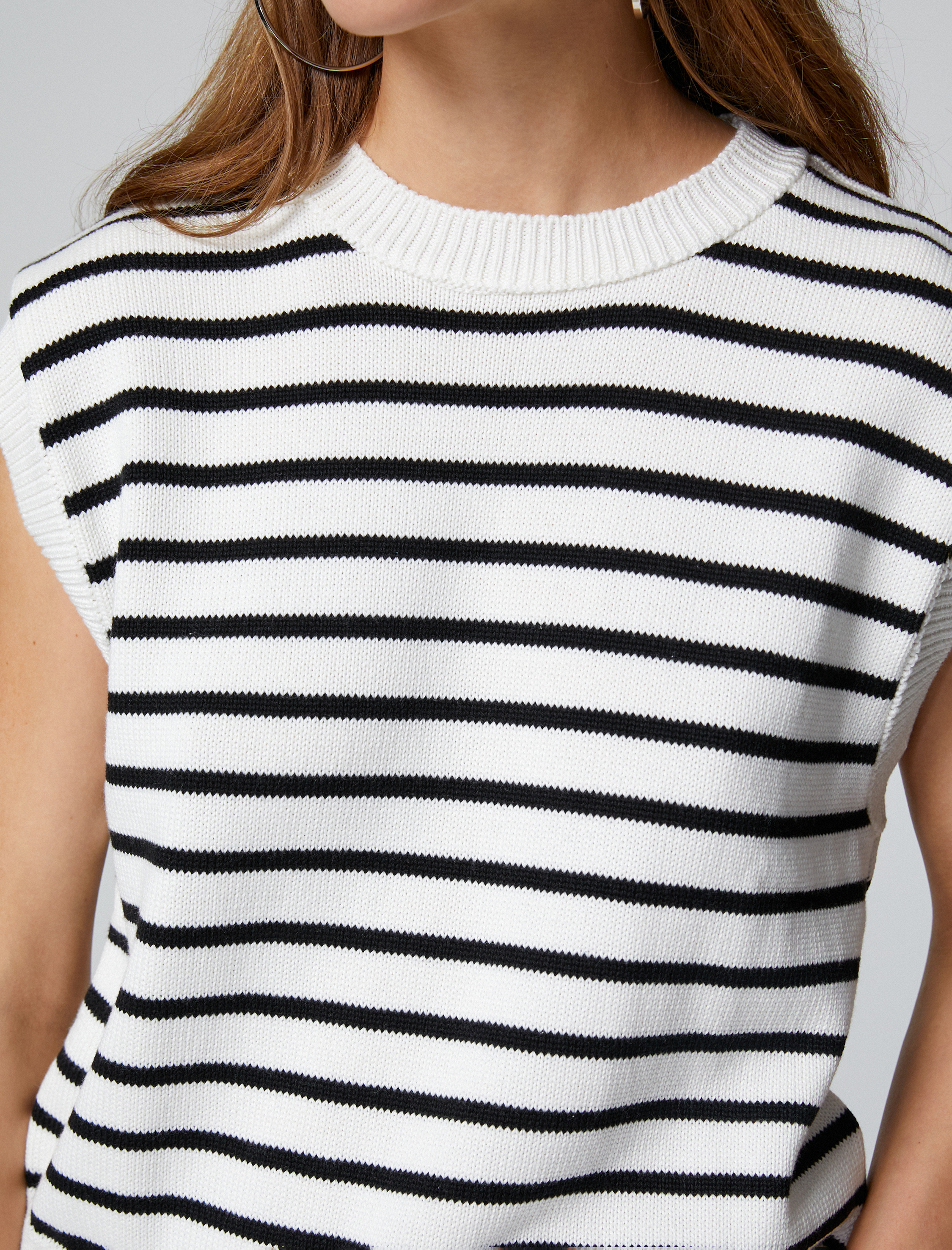   Bisiklet Yaka Süveter Örgü Ribanalı