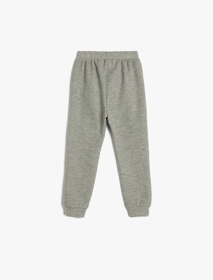 Erkek Bebek Basic Jogger Eşofman Altı Beli Bağlamalı Nervür Detaylı