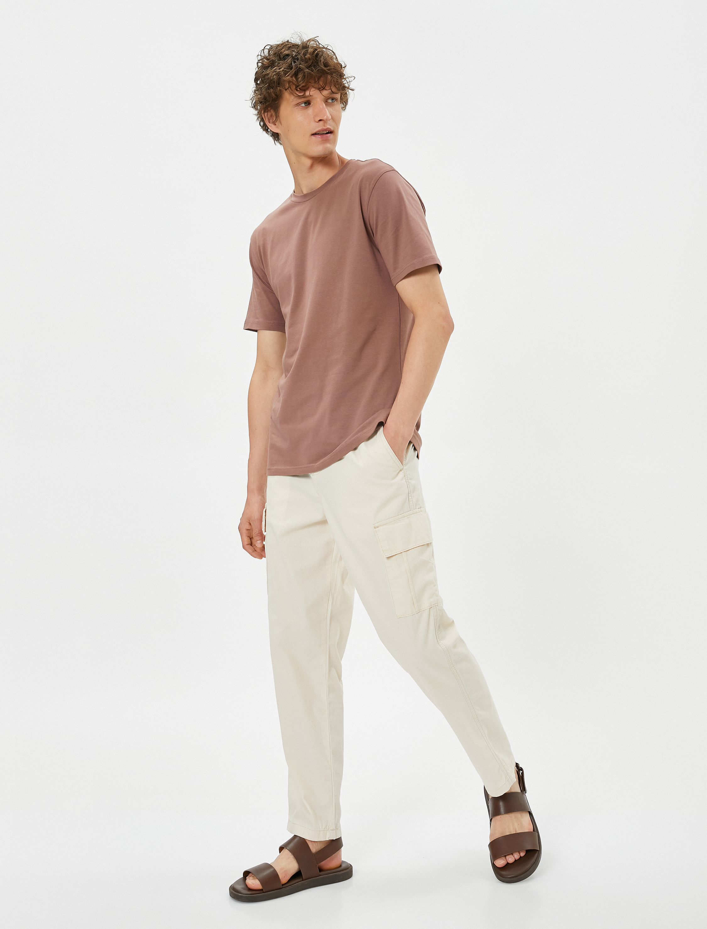   Kargo Pantolon Beli Bağcıklı Cep Detaylı Pamuklu