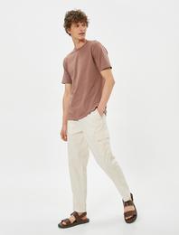 Kargo Pantolon Beli Bağcıklı Cep Detaylı Pamuklu