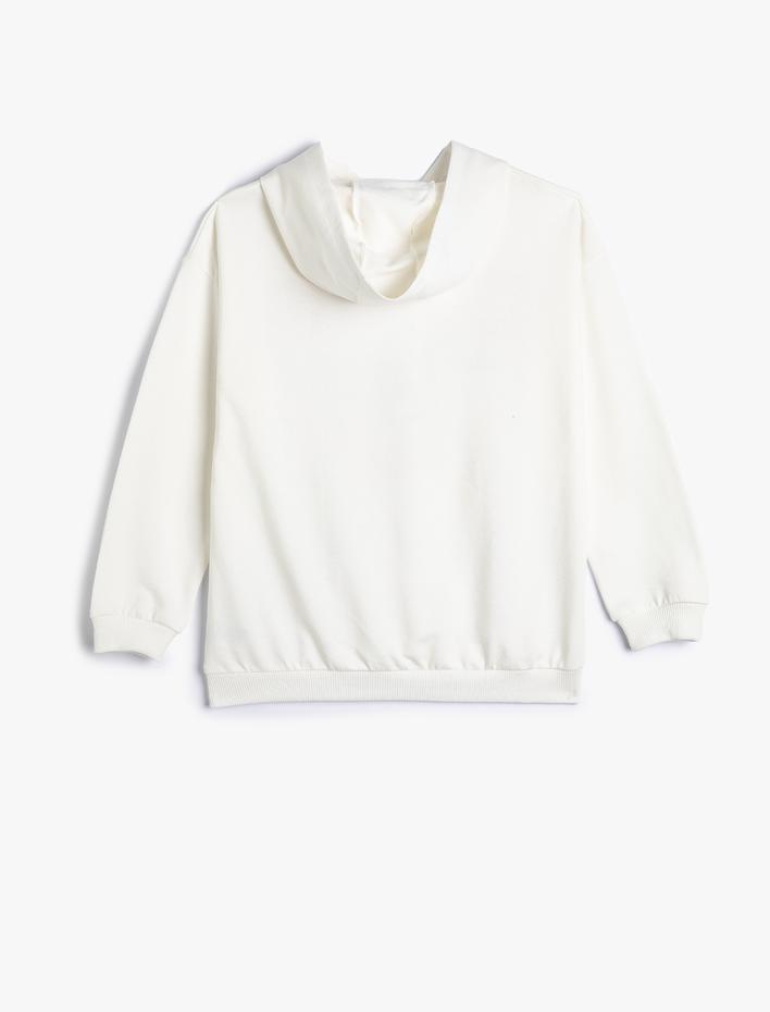 Kız Çocuk Kapşonlu Sweatshirt Şardonlu California Baskılı