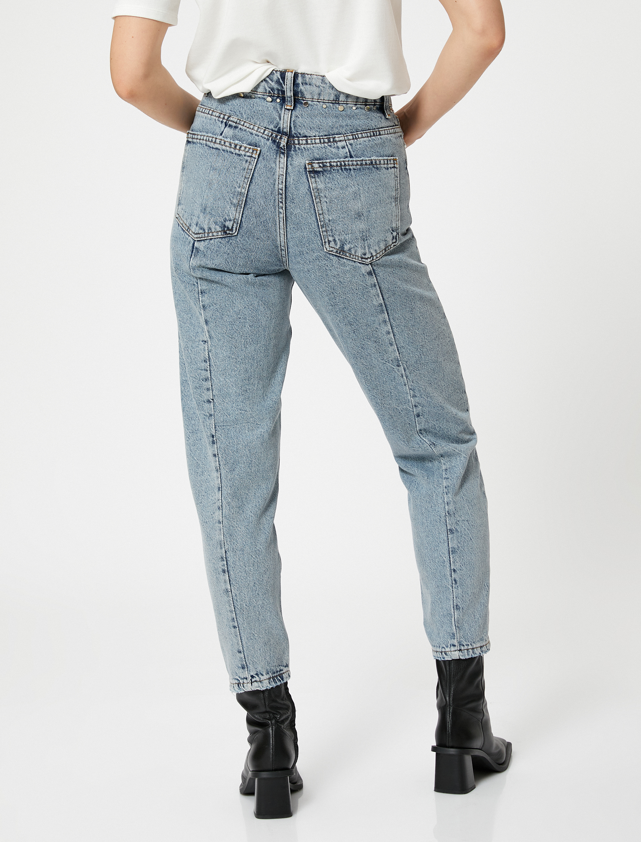 Yüksek Bel Straight Jean Kot Pantolon Crop Paça - Lucy Jean