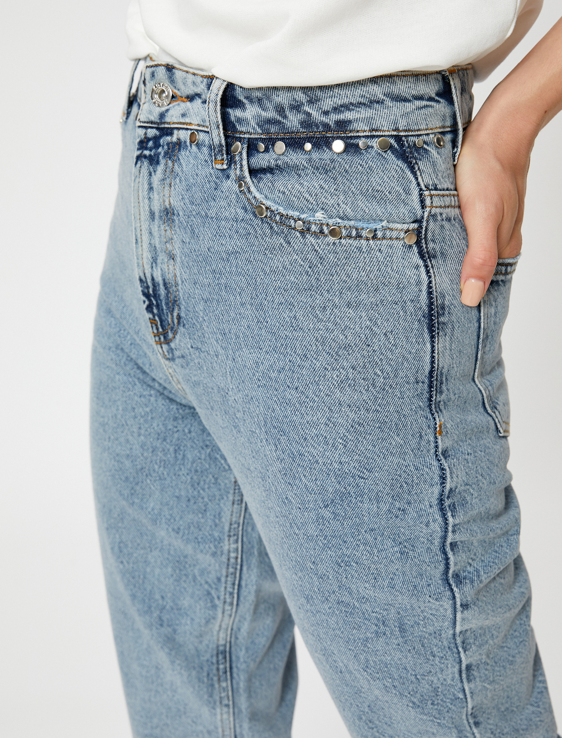 Yüksek Bel Straight Jean Kot Pantolon Crop Paça - Lucy Jean