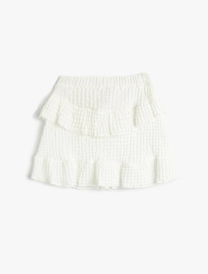 Kız Çocuk Mini Etek Fırfırlı Beli Lastikli