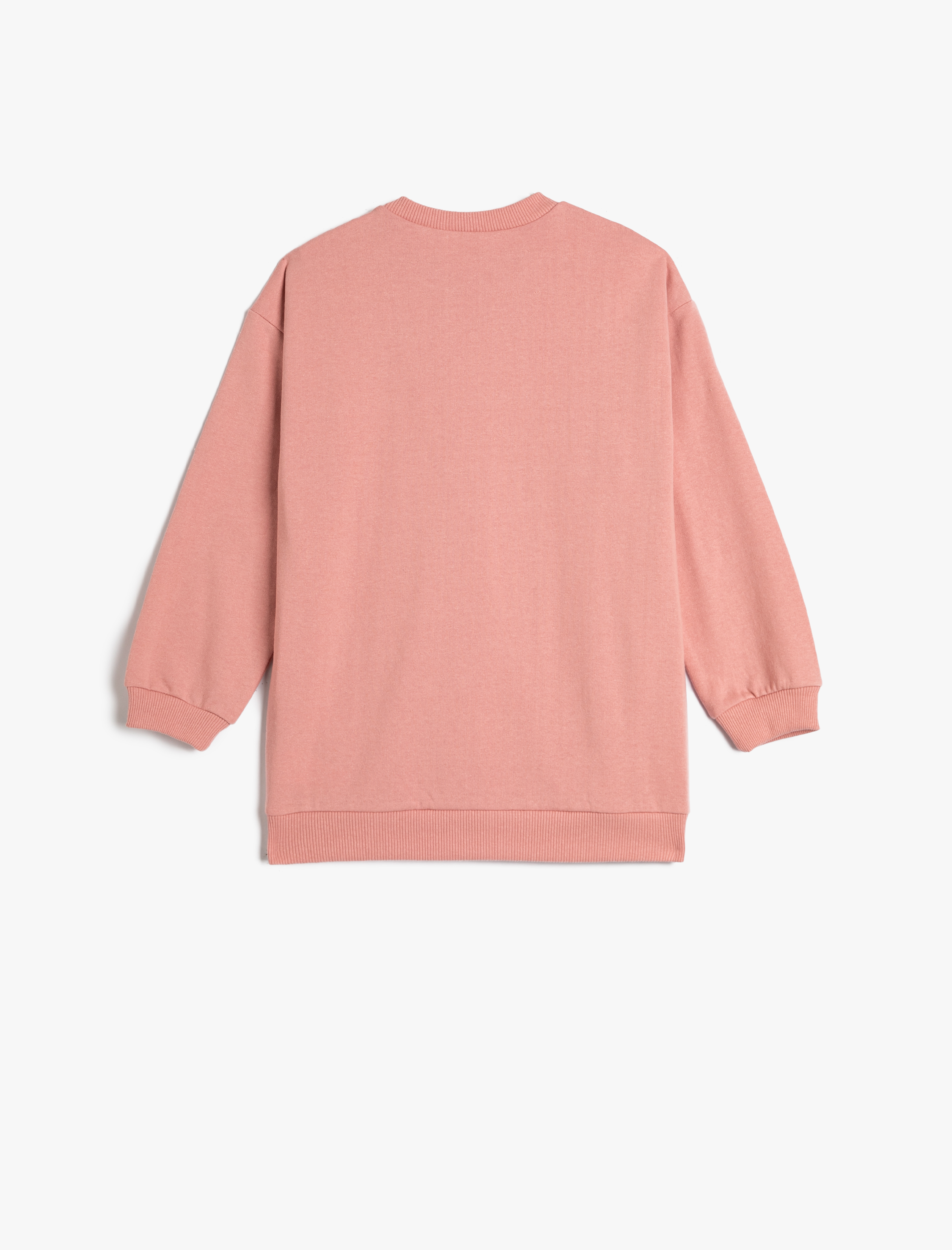  Kız Çocuk Kolej Sweatshirt Şardonlu Bisiklet Yaka Uzun Kollu