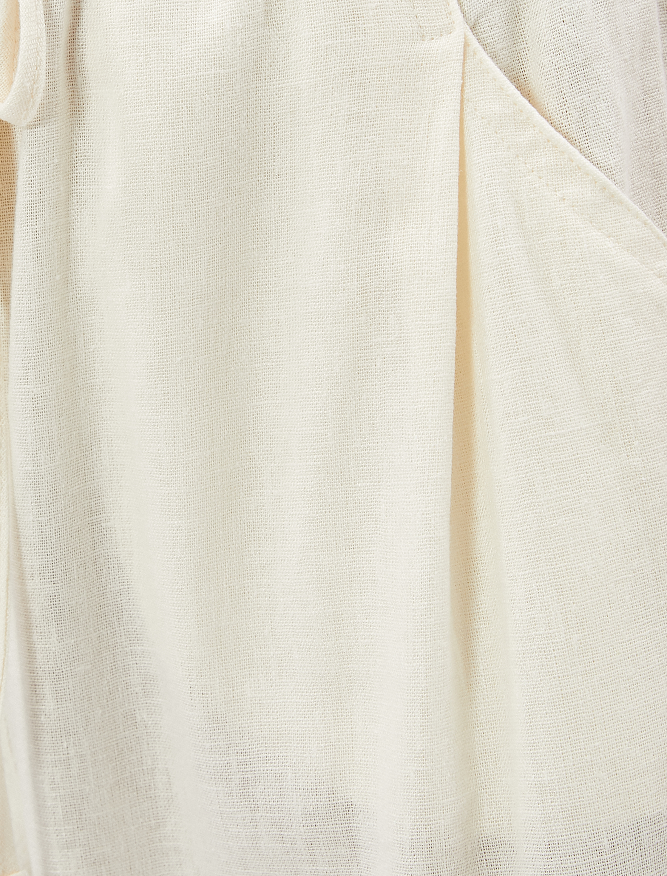   Kargo Pantolon Keten Karışımlı Cep Detaylı Beli Bağcıklı