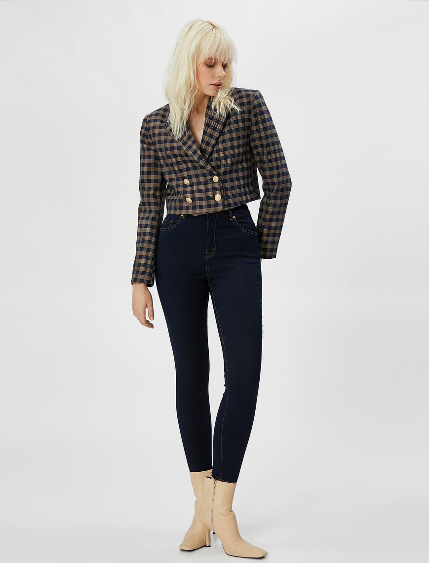   Yüksek Bel Kot Pantolon Dar Paça - Carmen Jeans
