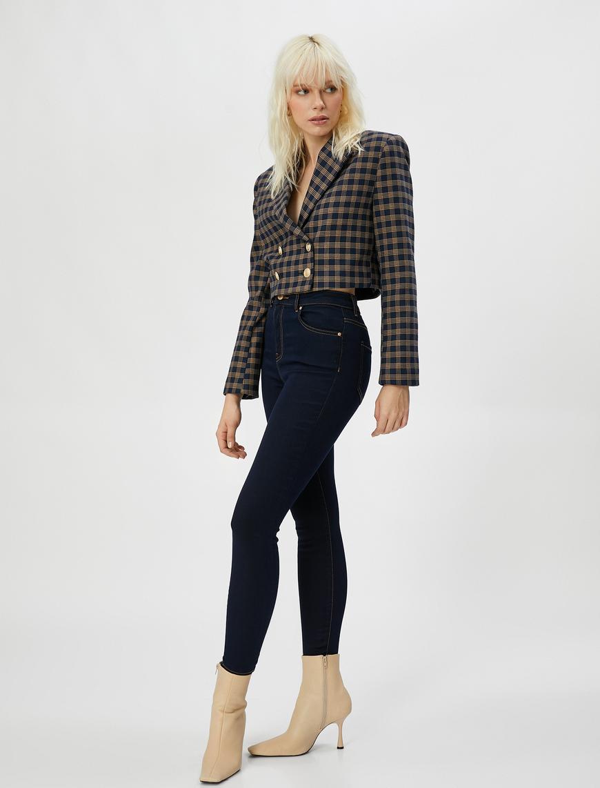   Yüksek Bel Kot Pantolon Dar Paça - Carmen Jeans