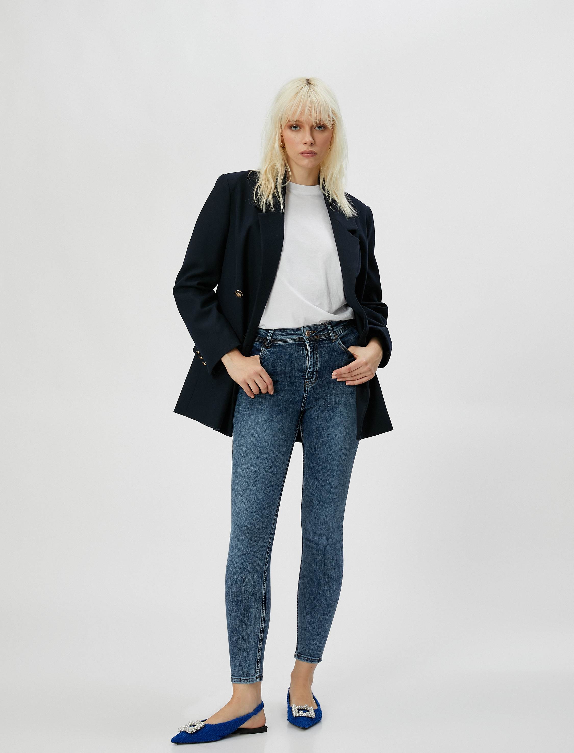 Yüksek Bel Kot Pantolon Dar Paça - Carmen Jeans