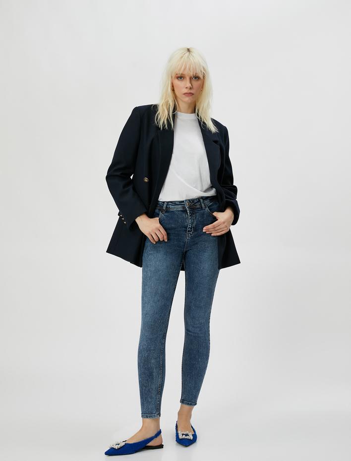  Yüksek Bel Kot Pantolon Dar Paça - Carmen Jeans