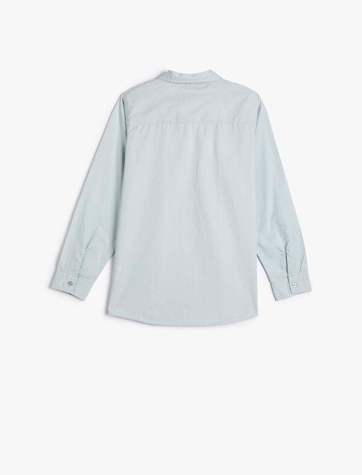 Erkek Çocuk Gömlek Kravat Detaylı Uzun Kollu Pamuklu Klasik Yaka