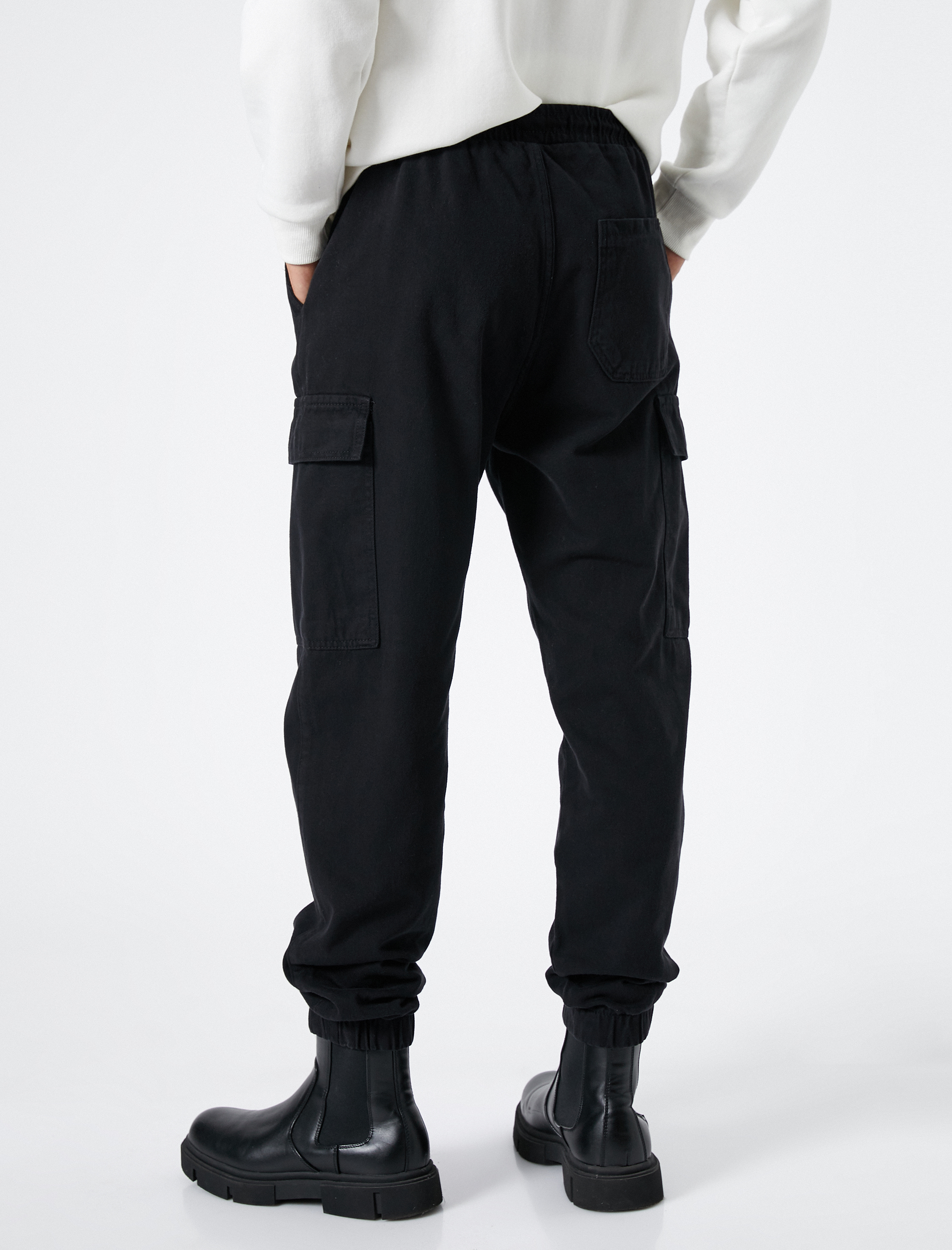   Boru Paça Pantolon Gabardin Beş Cepli Düğmeli Pamuklu