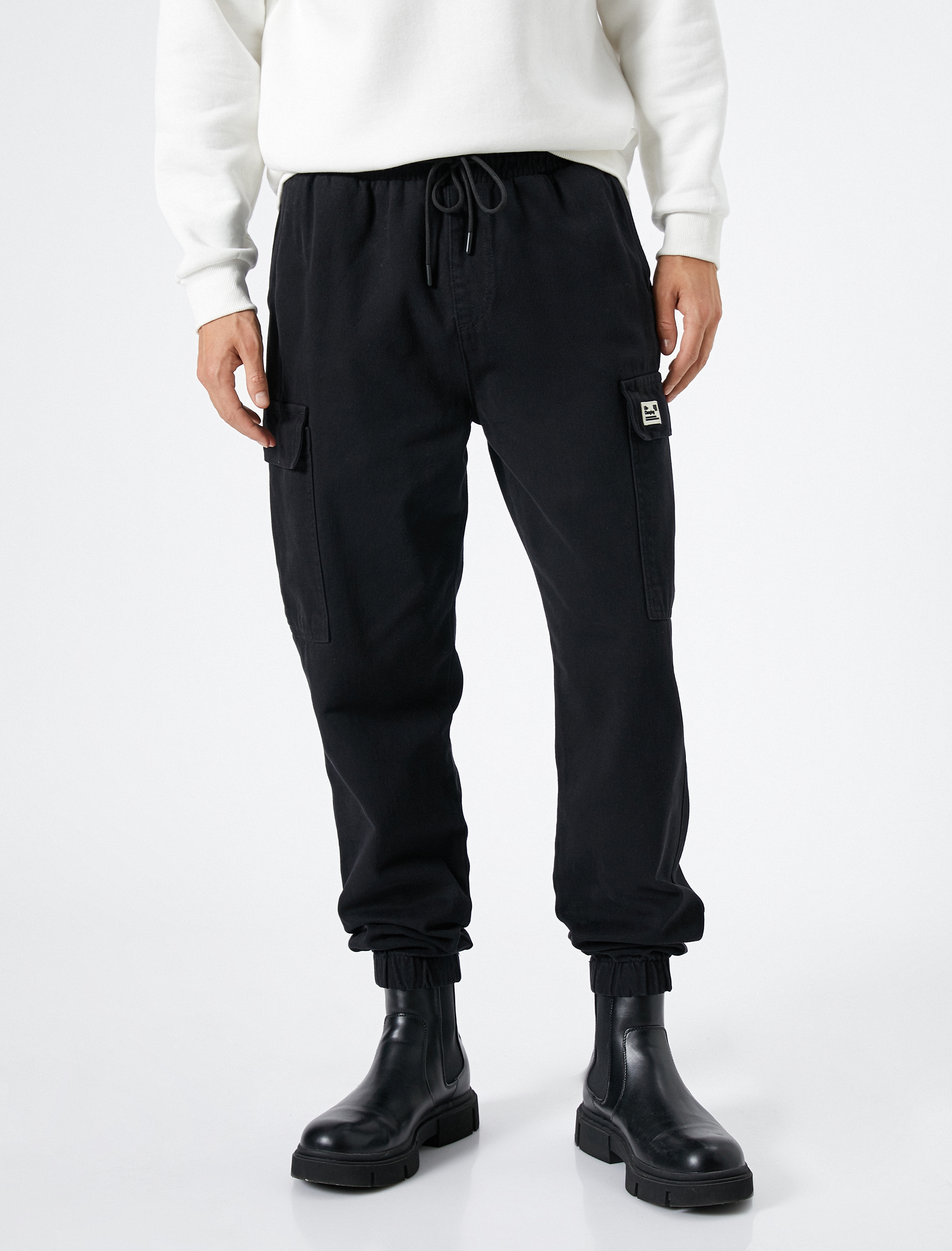   Boru Paça Pantolon Gabardin Beş Cepli Düğmeli Pamuklu