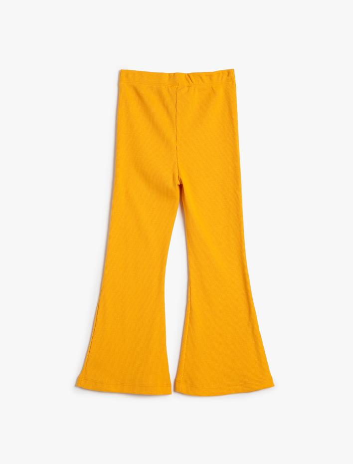 Kız Çocuk Basic İspanyol Paça Pantolon Beli Lastikli