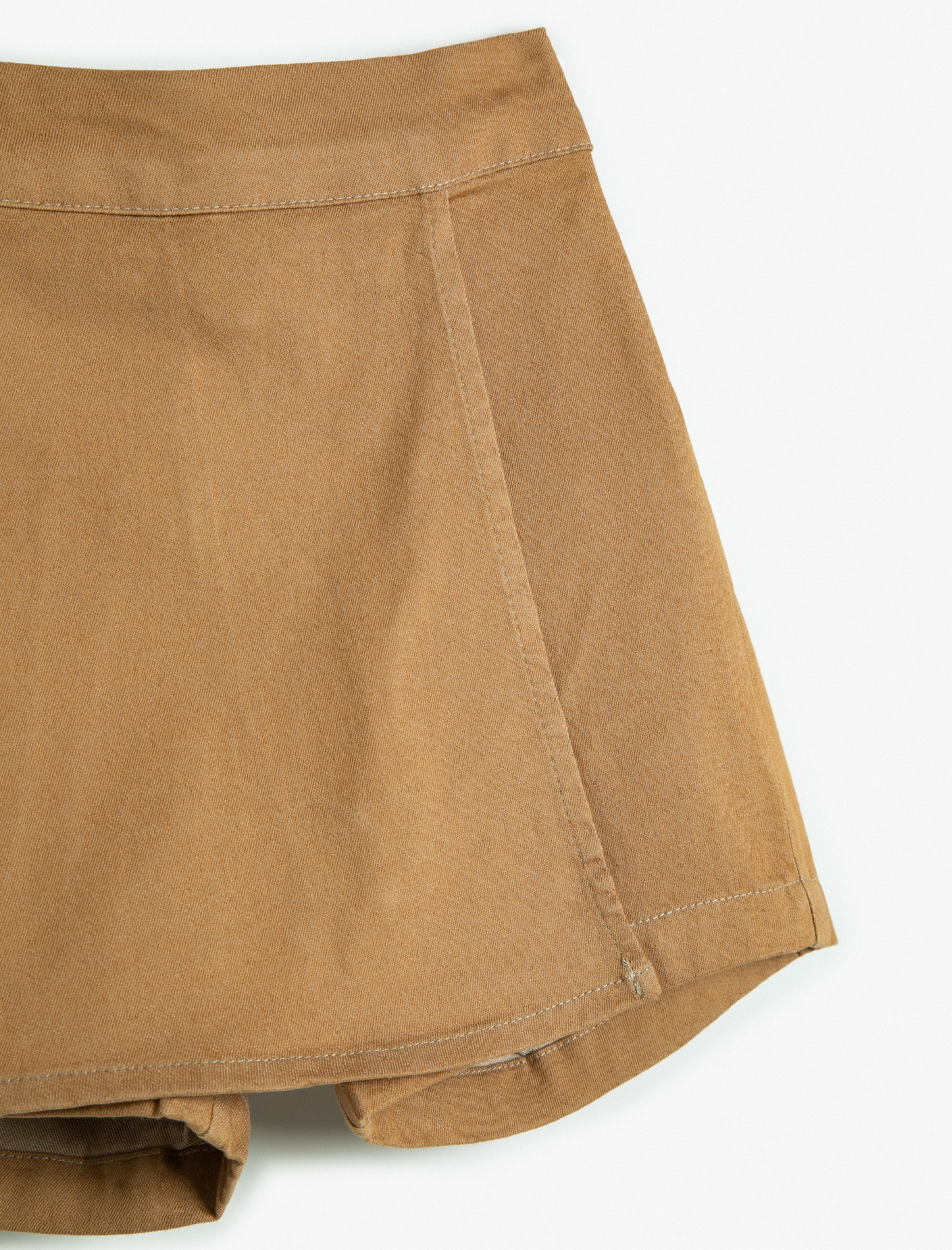 Kız Çocuk Şort Etek Kruvaze Beli Lastikli