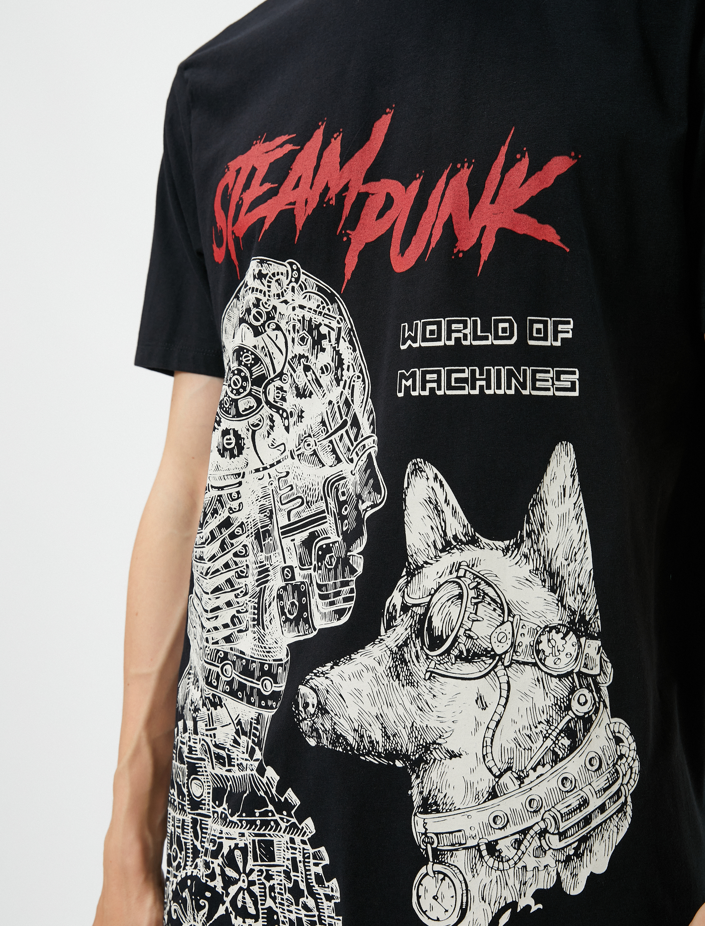   Slogan Baskılı Tişört Bisiklet Yaka Kısa Kollu Pamuklu