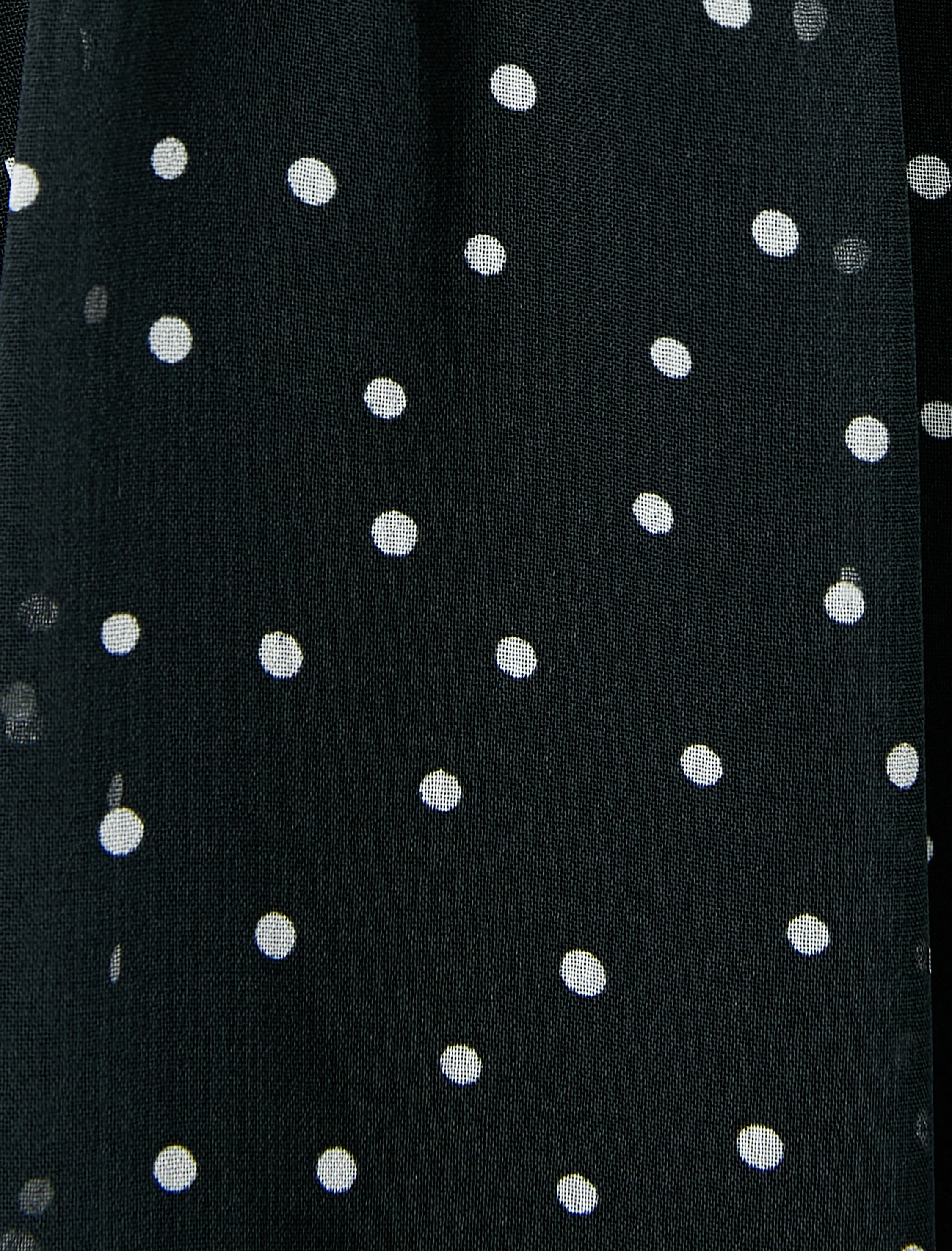   Mini Şifon Puantiyeli Elbise Pencere Detaylı Gipeli